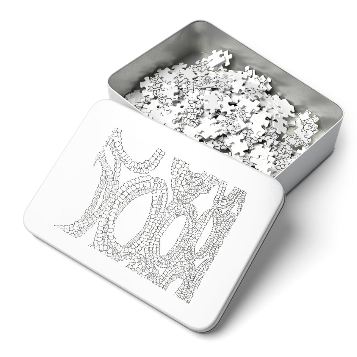 Color in Pieces Jigsaw Puzzle with Tin (Image: Bracelet Mounds)