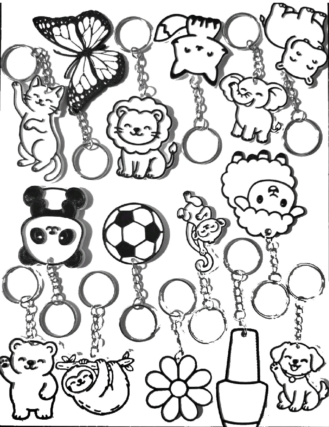 Color Me: Cute Animal Keychain Set